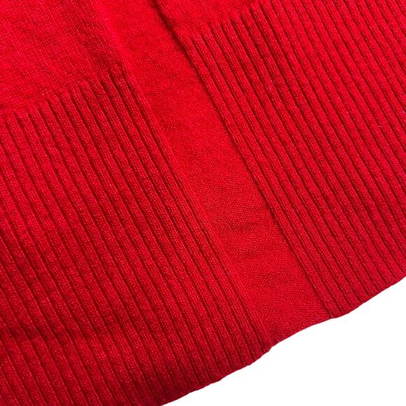 Max Studio Cardigan Sweater Size Small Red 100% 2-Ply Cashmere Open Front - Picture 6 of 8